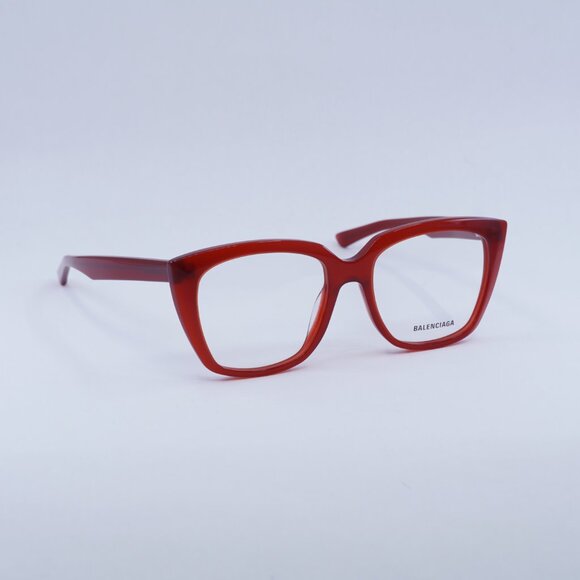 Balenciaga BB0062O 004 Eyeglasses 53mm Shiny Red Cat Eye Frame - Picture 7 of 11